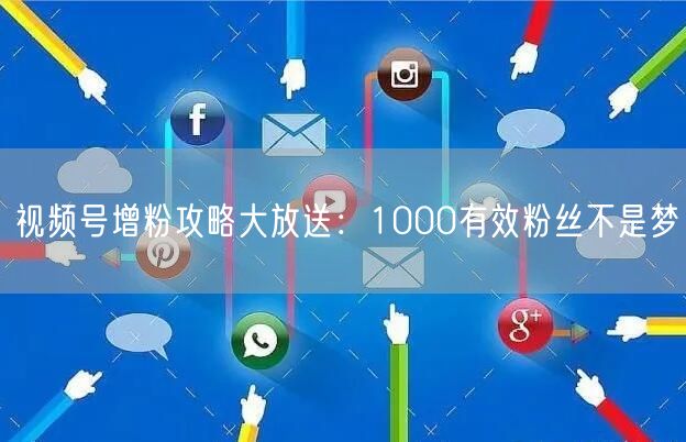 视频号增粉攻略大放送：1000有效粉丝不是梦