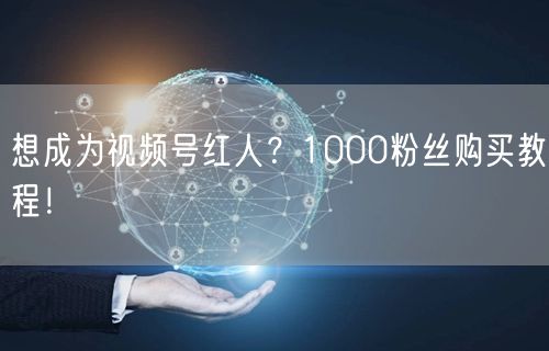 想成为视频号红人?1000粉丝购买教程!